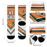 Miami Hurricanes Socks Personalized Pinstripe Chevron Orange White Best Selling