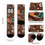 Miami Hurricanes Socks Personalized Scattered Icons Orange Best Selling