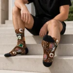 Miami Hurricanes Socks Personalized Scattered Icons Orange Best Selling