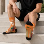 Miami Hurricanes Socks Personalized Star Stripes Orange White Best Selling