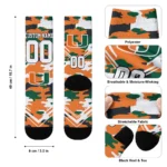 Miami Hurricanes Socks Personalized Woodland Camo Orange Best Selling