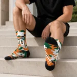 Miami Hurricanes Socks Personalized Woodland Camo Orange Best Selling