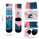 Miami Marlins Socks Custom Geometric Tech Blue Best Selling