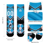 Miami Marlins Socks Customized Argyle Pattern Blue Best Selling