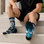 Miami Marlins Socks Customized Snowy Scene Blue White Best Selling