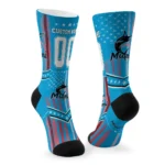 Miami Marlins Socks Customized Star Stripes Blue White Best Selling