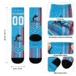 Miami Marlins Socks Customized Star Stripes Blue White Best Selling