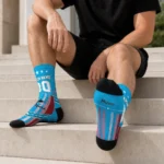 Miami Marlins Socks Customized Star Stripes Blue White Best Selling