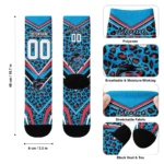 Miami Marlins Socks Personalized Leopard Print Blue Black Best Selling