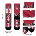 Miami Redhawks Socks Personalized Argyle Pattern Red Best Selling