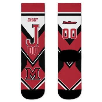 Miami Redhawks Socks Personalized Arrow Blocks Red Best Selling