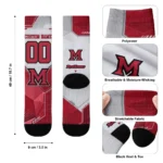Miami Redhawks Socks Personalized Geometric Tech Red Best Selling