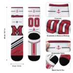 Miami Redhawks Socks Personalized Nautical Icons Red White Best Selling