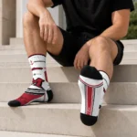 Miami Redhawks Socks Personalized Nautical Icons Red White Best Selling