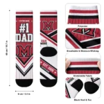 Miami Redhawks Socks Personalized Pinstripe Chevron Red White Best Selling