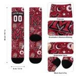 Miami Redhawks Socks Personalized Scattered Icons Red Best Selling