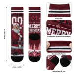Miami Redhawks Socks Personalized Snowy Scene Red White Best Selling