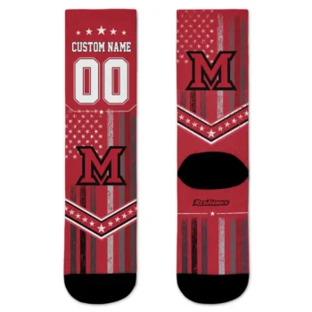 Miami Redhawks Socks Personalized Star Stripes Red White Best Selling