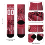 Miami Redhawks Socks Personalized Star Stripes Red White Best Selling