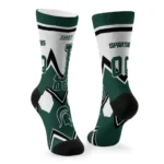 Michigan State Spartans Socks Custom Arrow Blocks Green Best Selling
