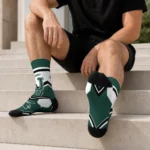Michigan State Spartans Socks Custom Arrow Blocks Green Best Selling