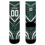 Michigan State Spartans Socks Custom Leopard Print Green Black Best Selling