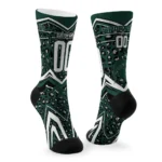 Michigan State Spartans Socks Custom Leopard Print Green Black Best Selling