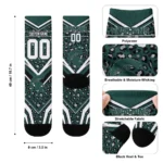 Michigan State Spartans Socks Custom Leopard Print Green Black Best Selling