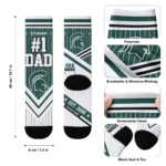 Michigan State Spartans Socks Custom Pinstripe Chevron Green White Best Selling