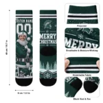 Michigan State Spartans Socks Custom Snowy Scene Green White Best Selling