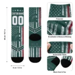 Michigan State Spartans Socks Custom Star Stripes Green White Best Selling