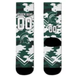 Michigan State Spartans Socks Custom Woodland Camo Green Best Selling