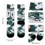 Michigan State Spartans Socks Custom Woodland Camo Green Best Selling