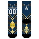 Michigan Wolverines Socks Customized Argyle Pattern Blue Best Selling