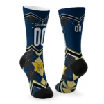 Michigan Wolverines Socks Customized Argyle Pattern Blue Best Selling