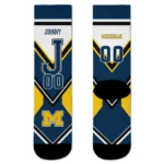 Michigan Wolverines Socks Customized Arrow Blocks Blue Best Selling