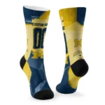 Michigan Wolverines Socks Customized Geometric Tech Blue Best Selling