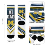 Michigan Wolverines Socks Customized Pinstripe Chevron Blue White Best Selling