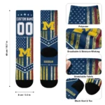 Michigan Wolverines Socks Customized Star Stripes Blue White Best Selling