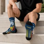Michigan Wolverines Socks Customized Star Stripes Blue White Best Selling