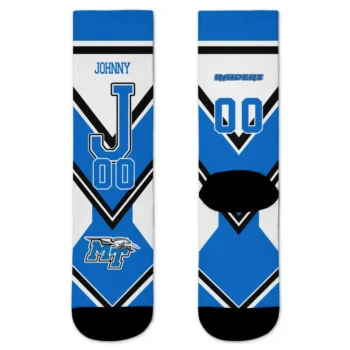Middle Tennessee Blue Raiders Socks Customized Arrow Blocks Blue Best Selling