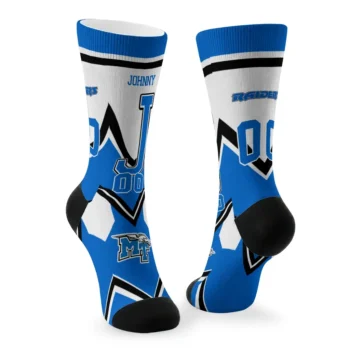 Middle Tennessee Blue Raiders Socks Customized Arrow Blocks Blue Fashion Forward