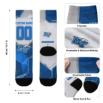 Middle Tennessee Blue Raiders Socks Customized Geometric Tech Blue Best Selling