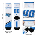 Middle Tennessee Blue Raiders Socks Customized Nautical Icons Blue White Best Selling
