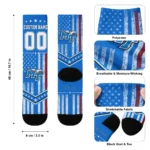 Middle Tennessee Blue Raiders Socks Customized Star Stripes Blue White Best Selling