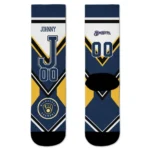 Milwaukee Brewers Socks Custom Arrow Blocks Navy Blue Best Selling