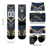 Milwaukee Brewers Socks Custom Leopard Print Navy Blue Black Best Selling