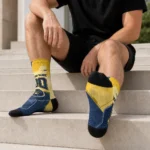 Milwaukee Brewers Socks Customized Geometric Tech Navy Blue Best Selling