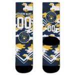 Milwaukee Brewers Socks - Customized Woodland Camo Navy Blue