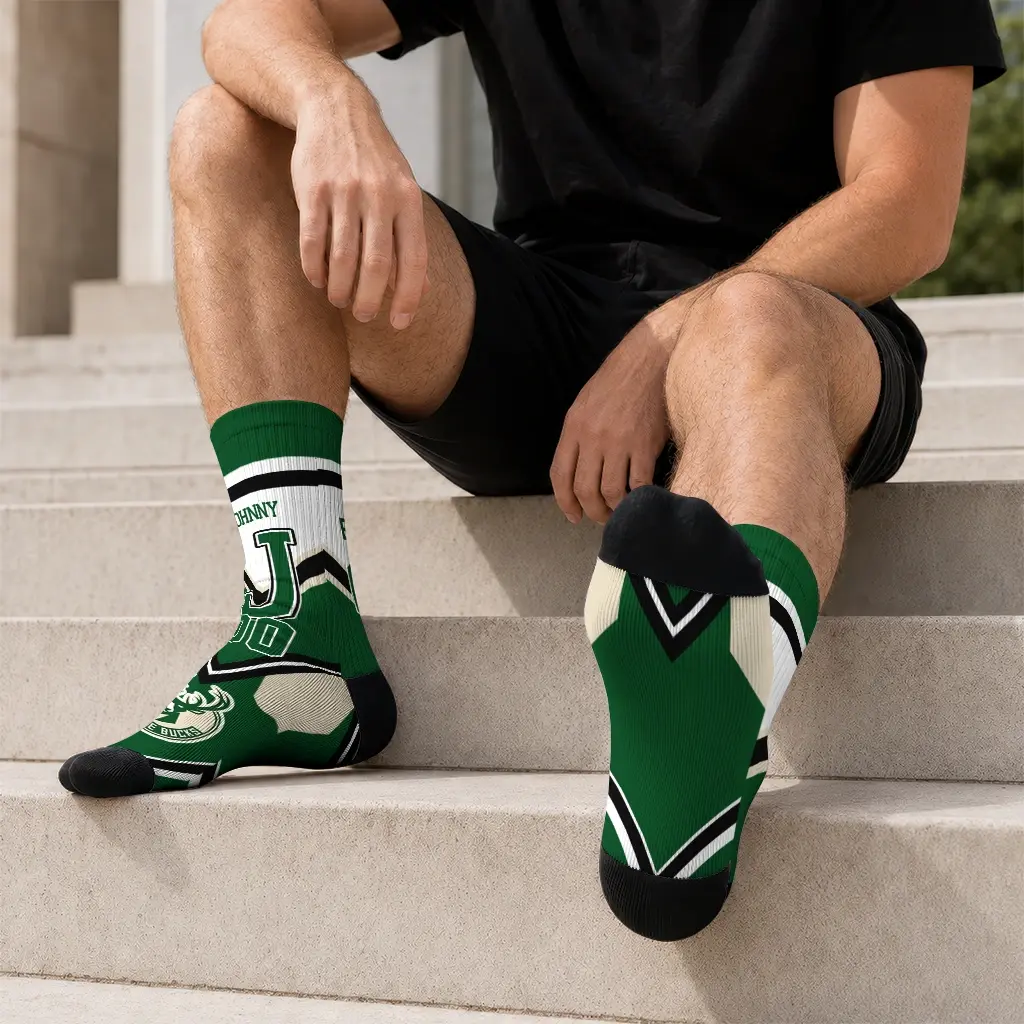 Milwaukee Bucks Socks Custom Arrow Blocks Green Latest Model Milwaukee Bucks Socks Custom Arrow Blocks Green Latest Model